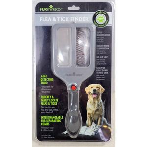 FURminator Flea & Tick Finder 3-in-1 Tool Dog Cat Grooming Comb NIP